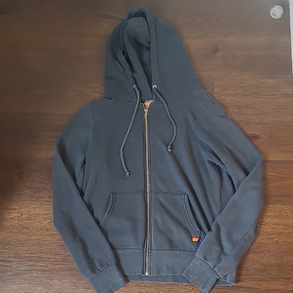 Aviator Nation Charcoal Zip-Up Hoodie